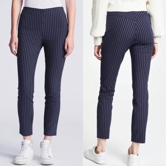 rag & bone Simone Blue White Pinstripe Back Yoke Pants - Picture 1 of 10